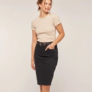 Black Stretch Pencil Skirt